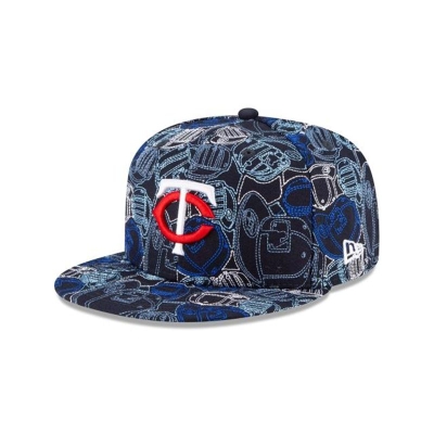 Blue Minnesota Twins Hat - New Era MLB Caps Chaos 59FIFTY Fitted Caps USA7304289